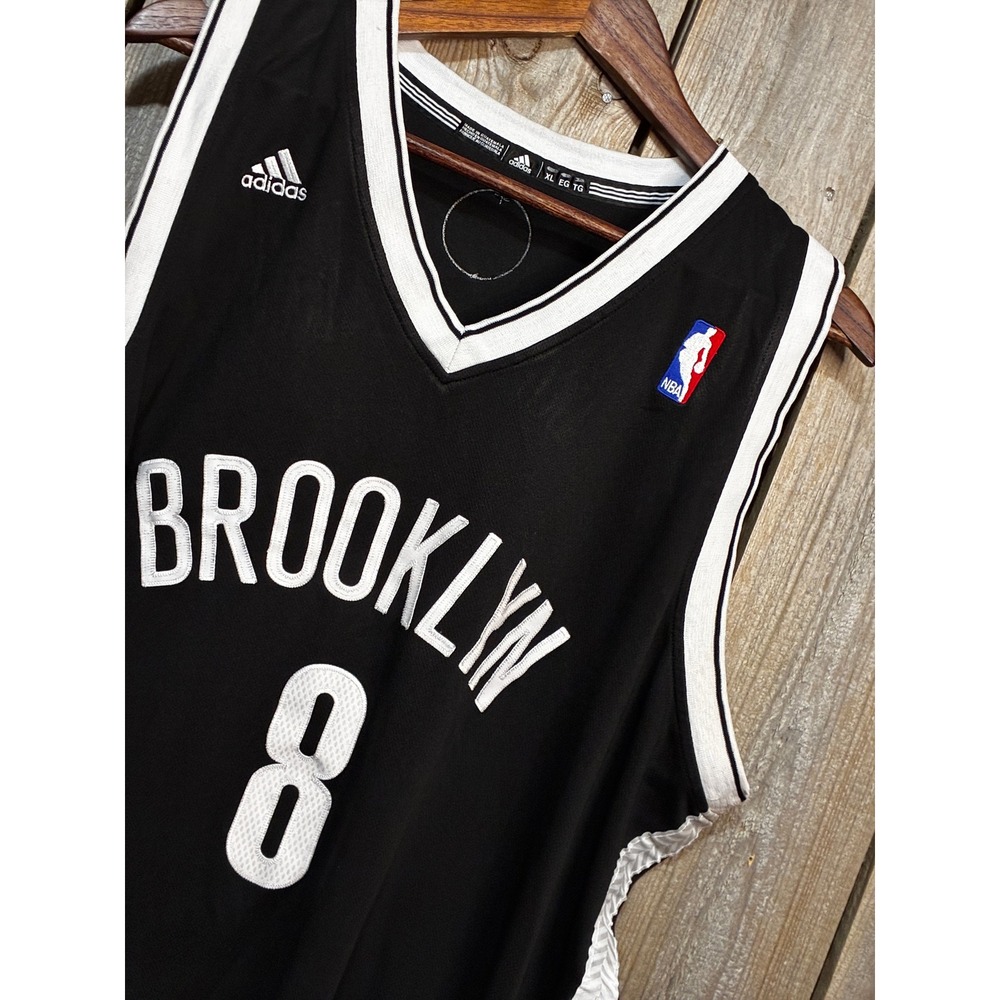 Adidas Brooklyn Nets Deron Williams 8 NBA Jersey Black White Mens XL Length +2